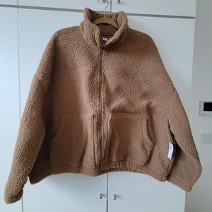 Old Navy Tan Sherling Zip Sweater XXL | Brand New